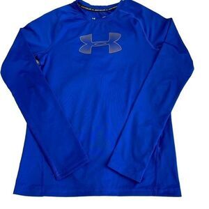 EUC Under Armour Blue Long Sleeve Fitted HeatGear Tee - Youth Large